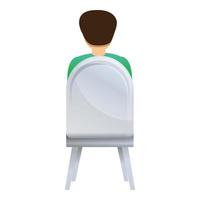 gestionnaire de vue arrière sur l'icône de la chaise, style cartoon vecteur