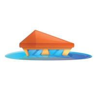 icône d'inondation de maison en bois, style cartoon vecteur