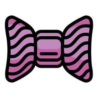 icône de noeud papillon rose, style de contour vecteur