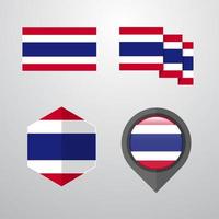 vecteur de conception de drapeau de la thaïlande