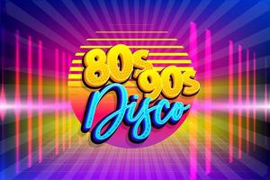 modèle d'affiche de soirée disco rétro des années 80 et 90 vecteur