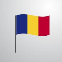 drapeau ondulant de la roumanie vecteur