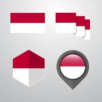 vecteur de conception de drapeau indonésie