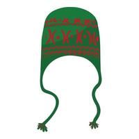 vecteur de dessin animé d'icône de chapeau d'hiver vert. écharpe froide