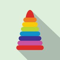 icône plate de pyramide colorée d'enfants vecteur