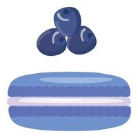 vecteur de dessin animé icône macaron bleu. gâteau français