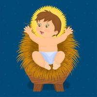 bébé Jésus couché dans une crèche vecteur