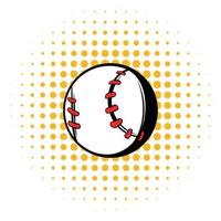 icône de balle de baseball, style bande dessinée vecteur