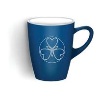 icône de tasse bleue, style réaliste vecteur