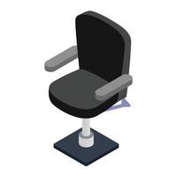 fauteuil coiffeur icône 3d isométrique vecteur