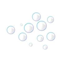 icône de bulles de détergent, style réaliste vecteur