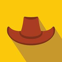icône plate de chapeau de cowboy vecteur