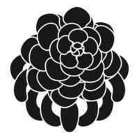 icône de fleur succulente, style simple vecteur