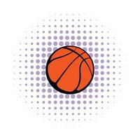 icône de ballon de basket, style bande dessinée vecteur