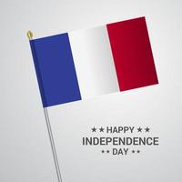 conception typographique de la fête de l'indépendance de la france avec vecteur de drapeau