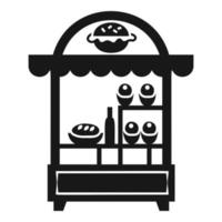 icône de kiosque à hamburger, style simple vecteur