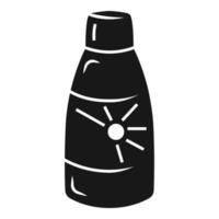 icône de bouteille de crème solaire, style simple vecteur