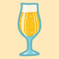 icône de bière en verre de pub, style dessiné à la main vecteur