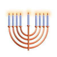 icône de la menorah, style cartoon vecteur