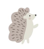 vecteur de bébé génial hérisson plat mignon isolé. illustration animale doodle dans un style scandinave pour la conception. ressource graphique pour le contenu Web, autocollant de bannière