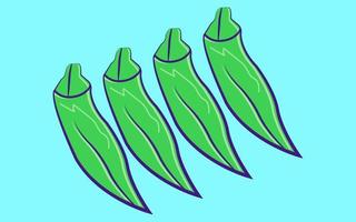gombo légume dessin animé pro vecteur