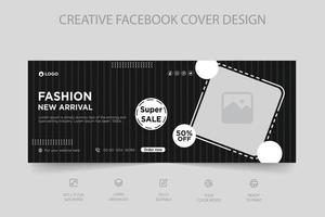 couverture facebook dynamique moderne et modèle de publication sur les réseaux sociaux pour la vente de mode en ligne vecteur