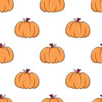 joli motif simple et harmonieux avec des citrouilles plates doodle pour thanksgiving et halloween vecteur