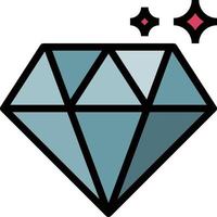 affaires et finances de qualité de bijoux de mode de luxe de diamant - icône de contour rempli vecteur