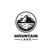 vecteur de conception de logo de lac de montagne