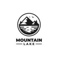 vecteur de conception de logo de lac de montagne