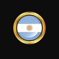 drapeau argentine bouton doré vecteur