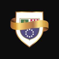 vecteur de conception d'insigne doré drapeau bosnie-herzégovine