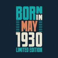 né en mai 1930. fête d'anniversaire pour ceux nés en mai 1930 vecteur