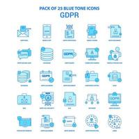 gdpr blue tone pack d'icônes 25 jeux d'icônes vecteur