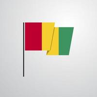 vecteur de conception de drapeau agitant la guinée