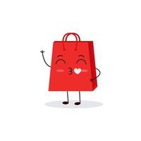 sacs à provisions drôles heureux mignons. conception d'icône d'illustration de personnage de dessin animé de vecteur. isolé sur fond blanc vecteur