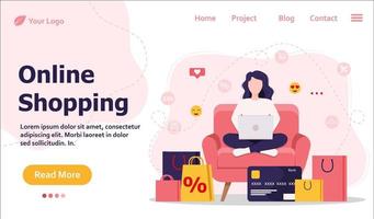 illustration de concept d'achat en ligne, parfaite pour la conception web, la bannière, l'application mobile, la page de destination vecteur