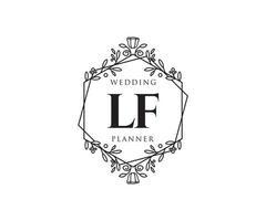 lf initiales lettre collection de logos de monogramme de mariage, modèles minimalistes et floraux modernes dessinés à la main pour cartes d'invitation, réservez la date, identité élégante pour restaurant, boutique, café en image vectorielle vecteur