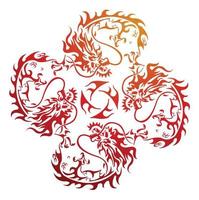 illustration de dragon rouge vecteur