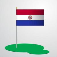 mât du drapeau du paraguay vecteur