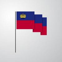 liechtenstein agitant le drapeau fond créatif vecteur