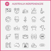 australie indépendance pack d'icônes dessinés à la main pour les concepteurs et les développeurs icônes d'animaux méduse mer fruits de mer tête sécurité assurance protection vecteur