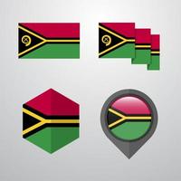 drapeau vanuatu, conception, ensemble, vecteur