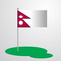 mât du drapeau népalais vecteur