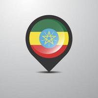 goupille de carte de l'ethiopie vecteur