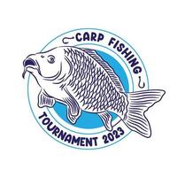 logo de pêche à la carpe, parfait pour la société de fournisseur de poisson et le logo de produit de marque et la conception de t-shirt vecteur