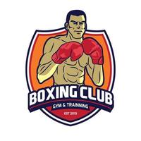 illustration vectorielle de boxeur, parfaite pour la création de logo de t-shirt et de club de boxe vecteur