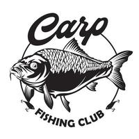 logo de pêche à la carpe, parfait pour la société de fournisseur de poisson et le logo de produit de marque et la conception de t-shirt vecteur