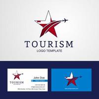 voyage tonga drapeau logo star créatif et conception de carte de visite vecteur