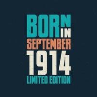 né en septembre 1914. fête d'anniversaire pour ceux nés en septembre 1914 vecteur